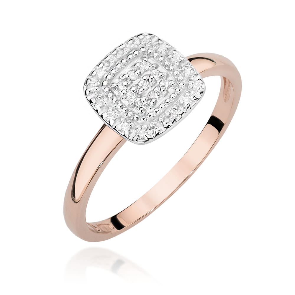 Pierścionek z diamentami różowe złoto 1 Pierścionek W448 z diamentami różowe złoto Jubiler Kraków BigDIAMOND