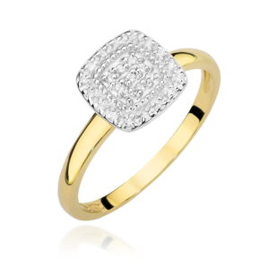 Pierścionek W448 z diamentami żółte złoto Jubiler Kraków BigDIAMOND