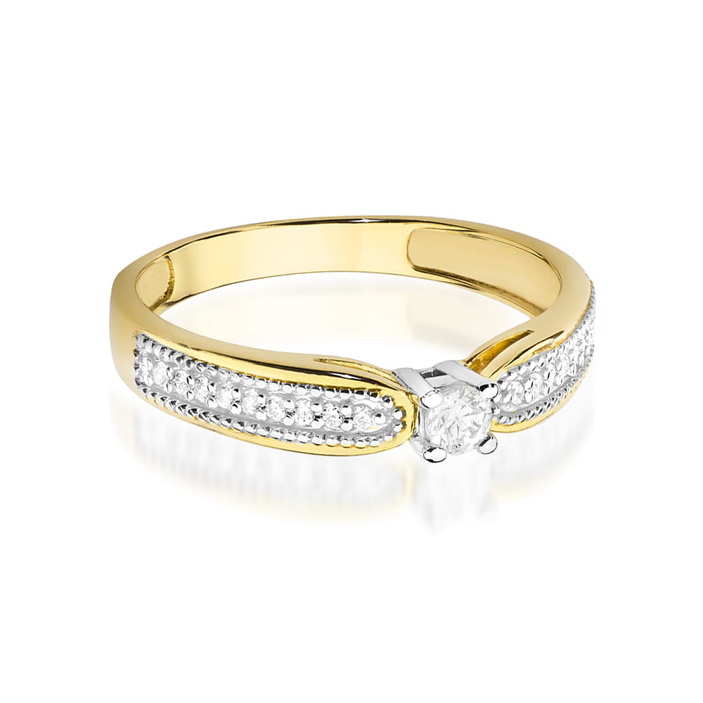 Pierścionek Diament 0,08ct żółte złoto 2 08ct żółte złoto Jubiler Kraków BigDIAMOND