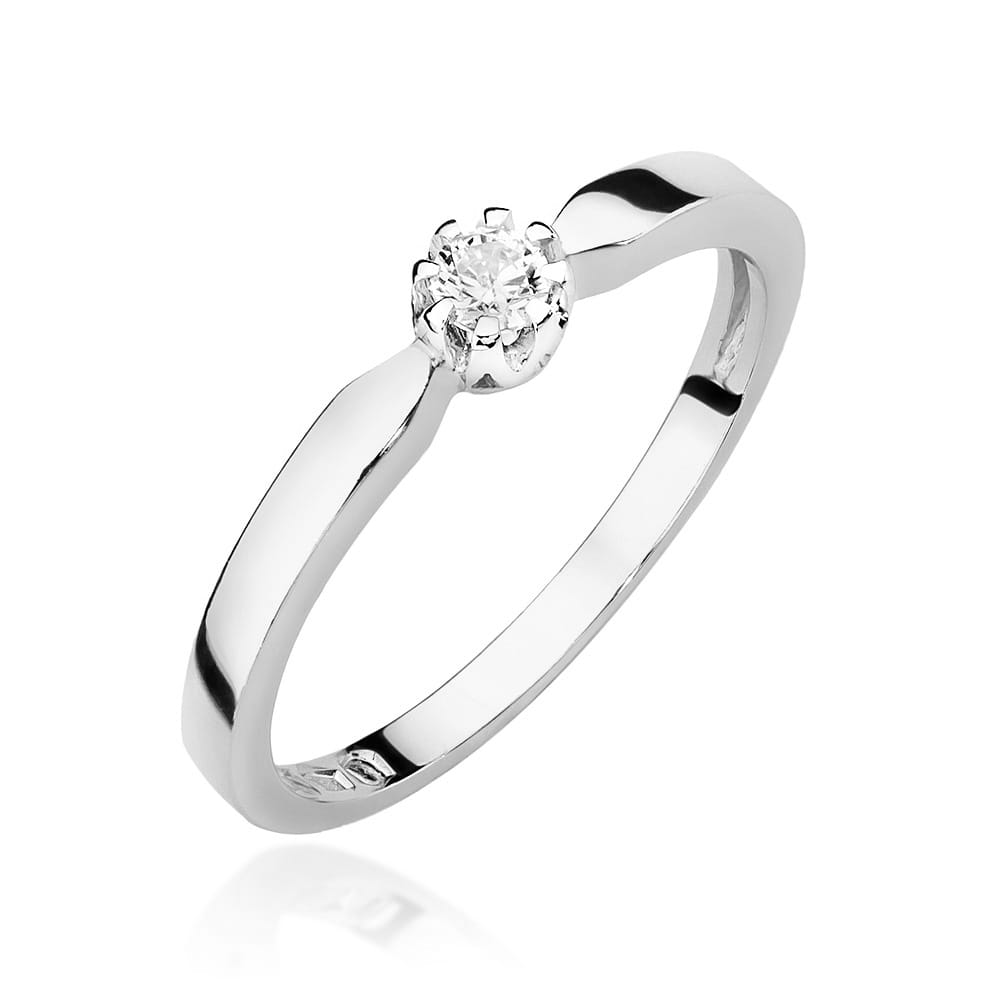 Pierścionek Diament 0,08ct białe złoto 1 Pierścionek W450 Diament 0
