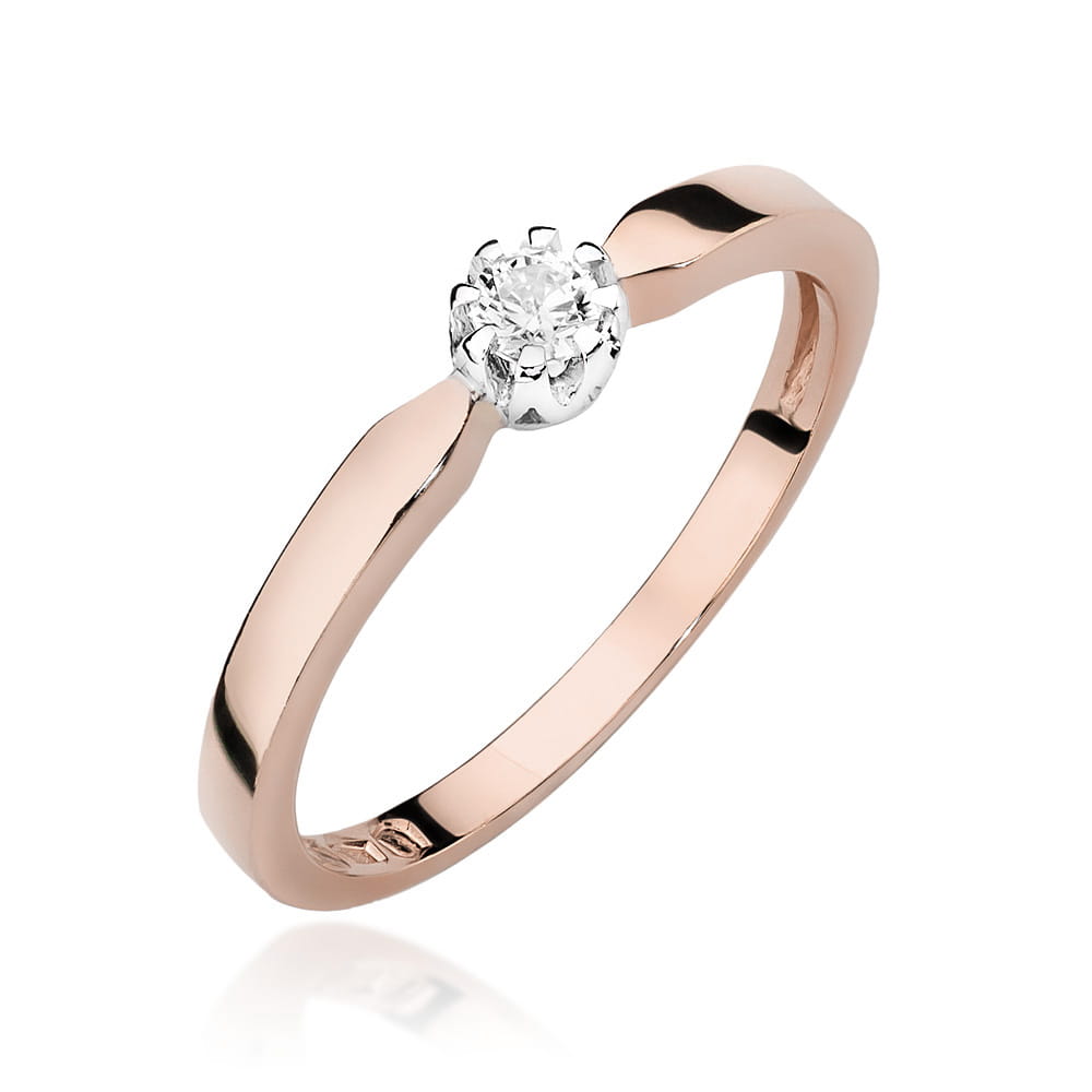 Pierścionek Diament 0,08ct różowe złoto 1 Pierścionek W450 Diament 0