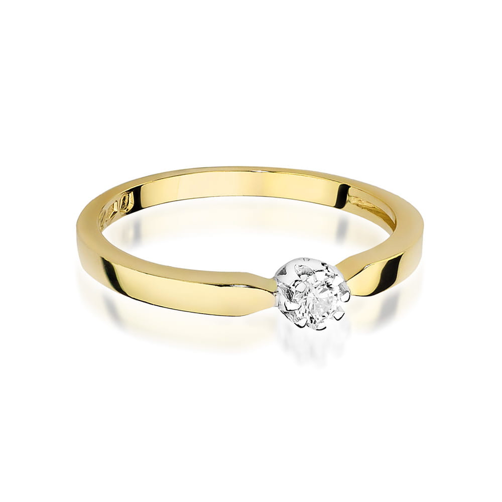 Pierścionek Diament 0,08ct żółte złoto 2 08ct żółte złoto Jubiler Kraków BigDIAMOND