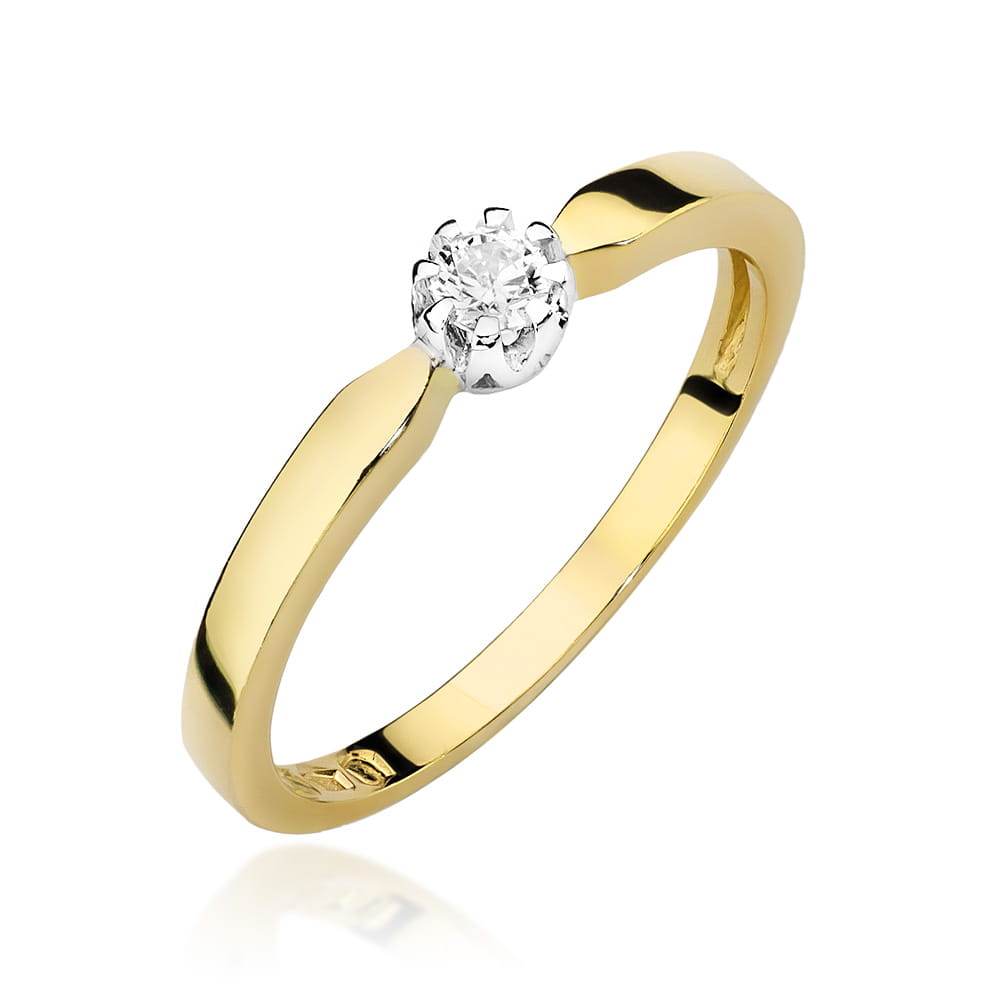 Pierścionek Diament 0,08ct żółte złoto 1 Pierścionek W450 Diament 0