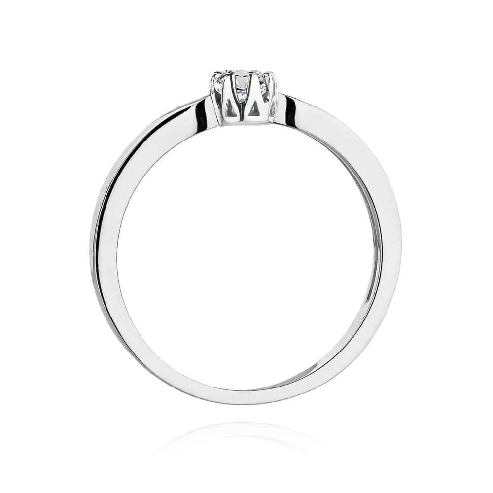Pierścionek Diament 0,15ct białe złoto 3 Pierścionek Diament 0,15ct białe złoto - obrazek 3
