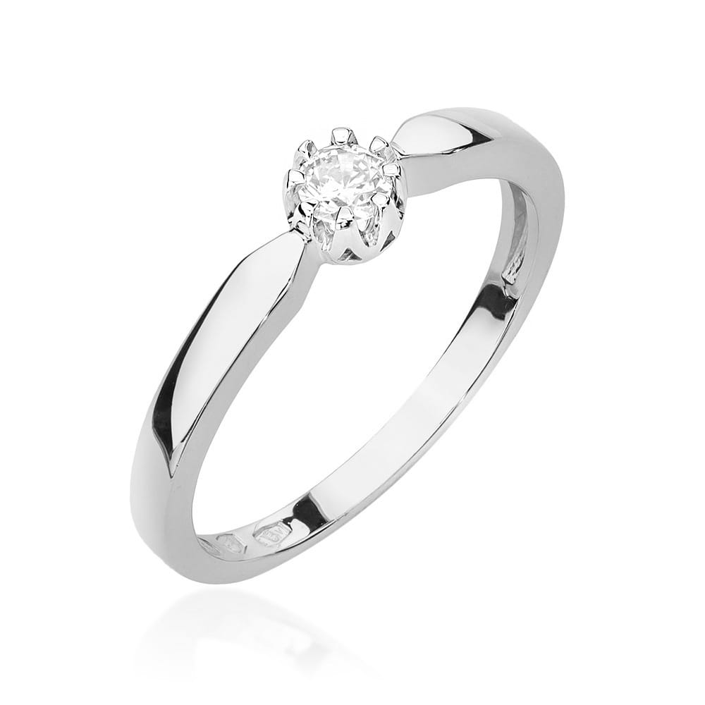 Pierścionek Diament 0,15ct białe złoto 1 Pierścionek W450B Diament 0