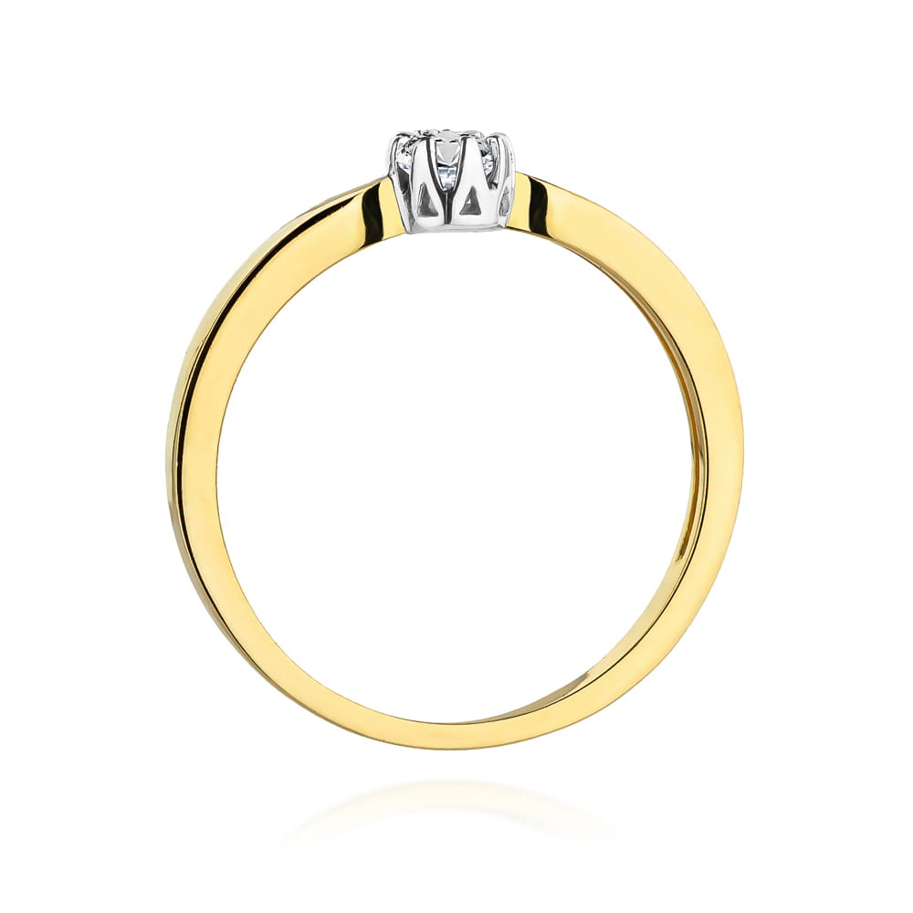 Pierścionek Diament 0,15ct żółte złoto 3 Pierścionek Diament 0,15ct żółte złoto - obrazek 3