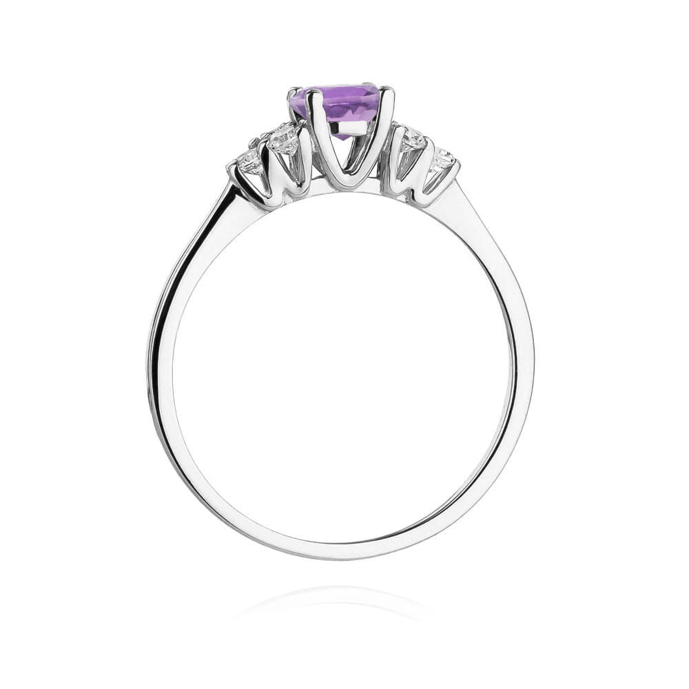 Pierścionek Ametyst 0,50ct białe złoto 3 Pierścionek Ametyst 0,50ct białe złoto - obrazek 3