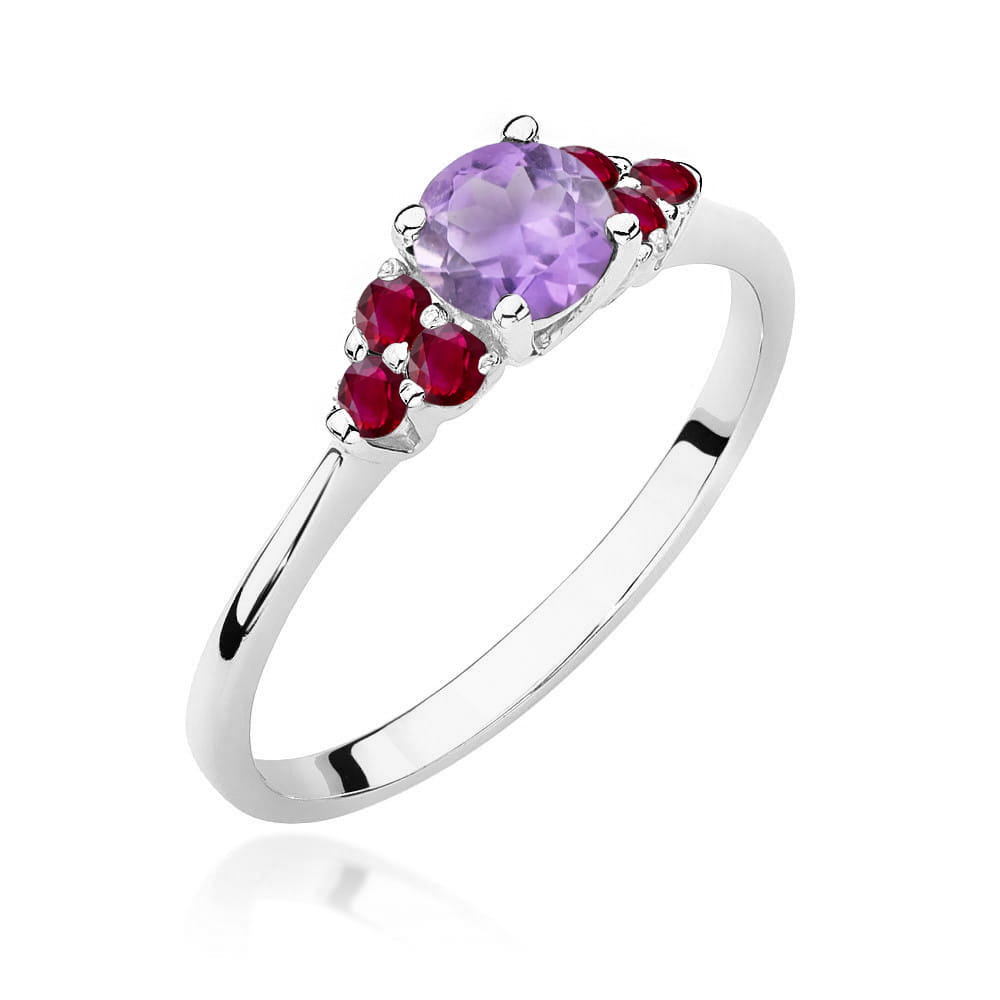 Pierścionek Ametyst 0,50ct białe złoto 1 Pierścionek W451 Ametyst 0