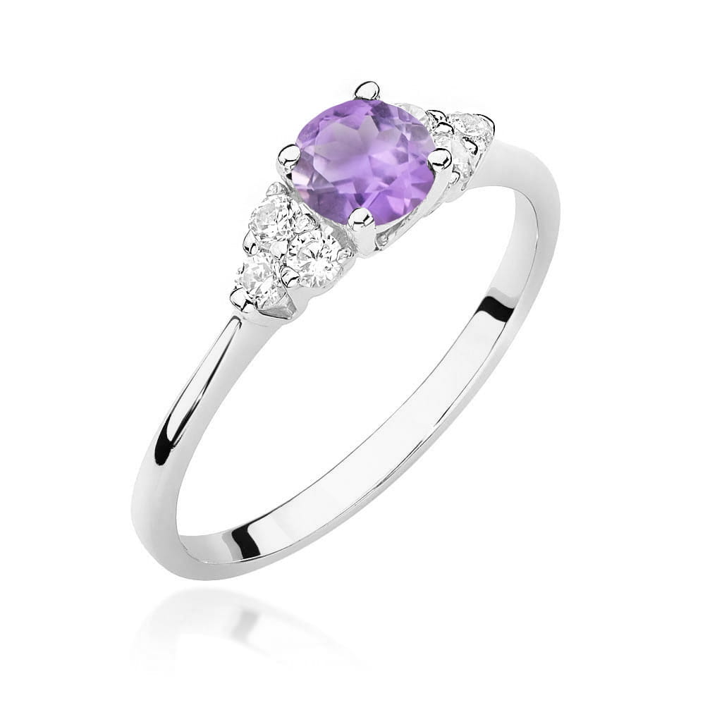 Pierścionek Ametyst 0,50ct białe złoto 1 Pierścionek W451 Ametyst 0