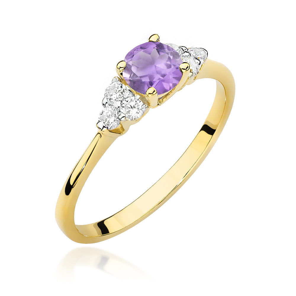 Pierścionek Ametyst 0,50ct żółte złoto 1 Pierścionek W451 Ametyst 0