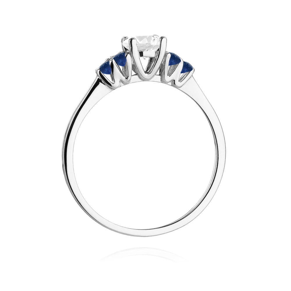 Pierścionek Biały Szafir 0,60ct białe złoto 3 Pierścionek Biały Szafir 0,60ct białe złoto - obrazek 3