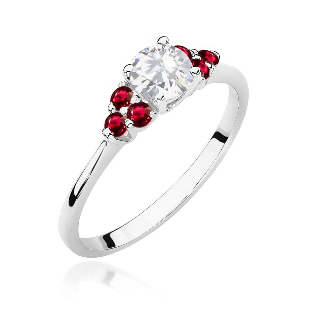 Pierścionek Biały Szafir 0,60ct białe złoto 1 Pierścionek W451 Biały Szafir 0