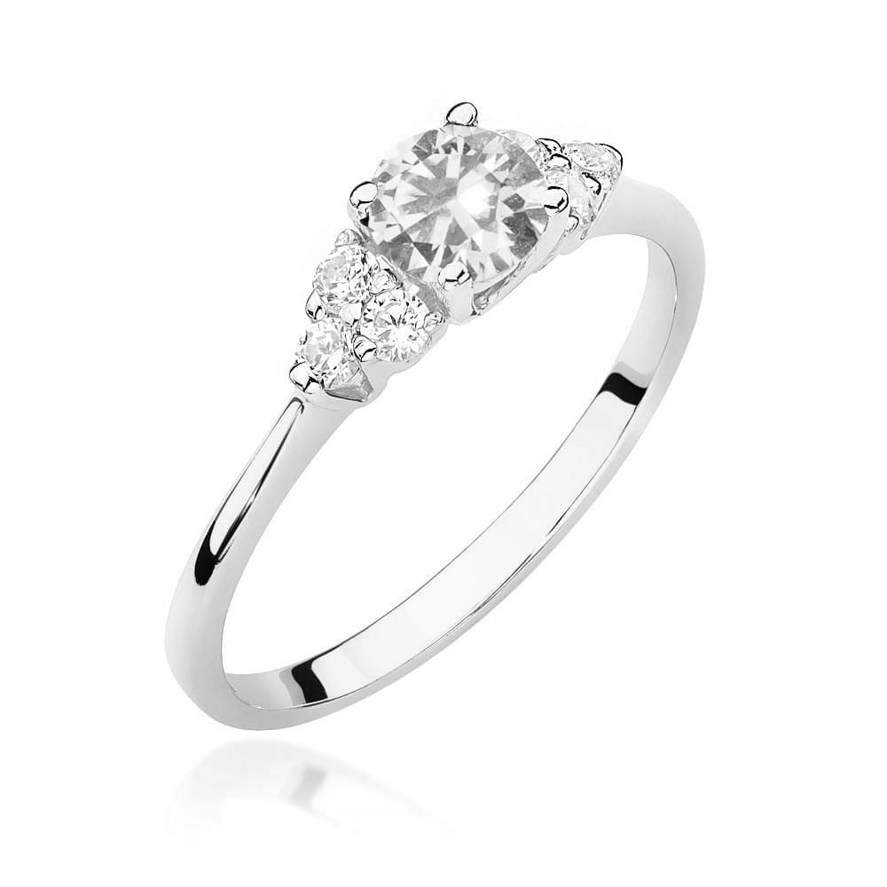 Pierścionek Biały Szafir 0,60ct białe złoto 1 Pierścionek W451 Biały Szafir 0