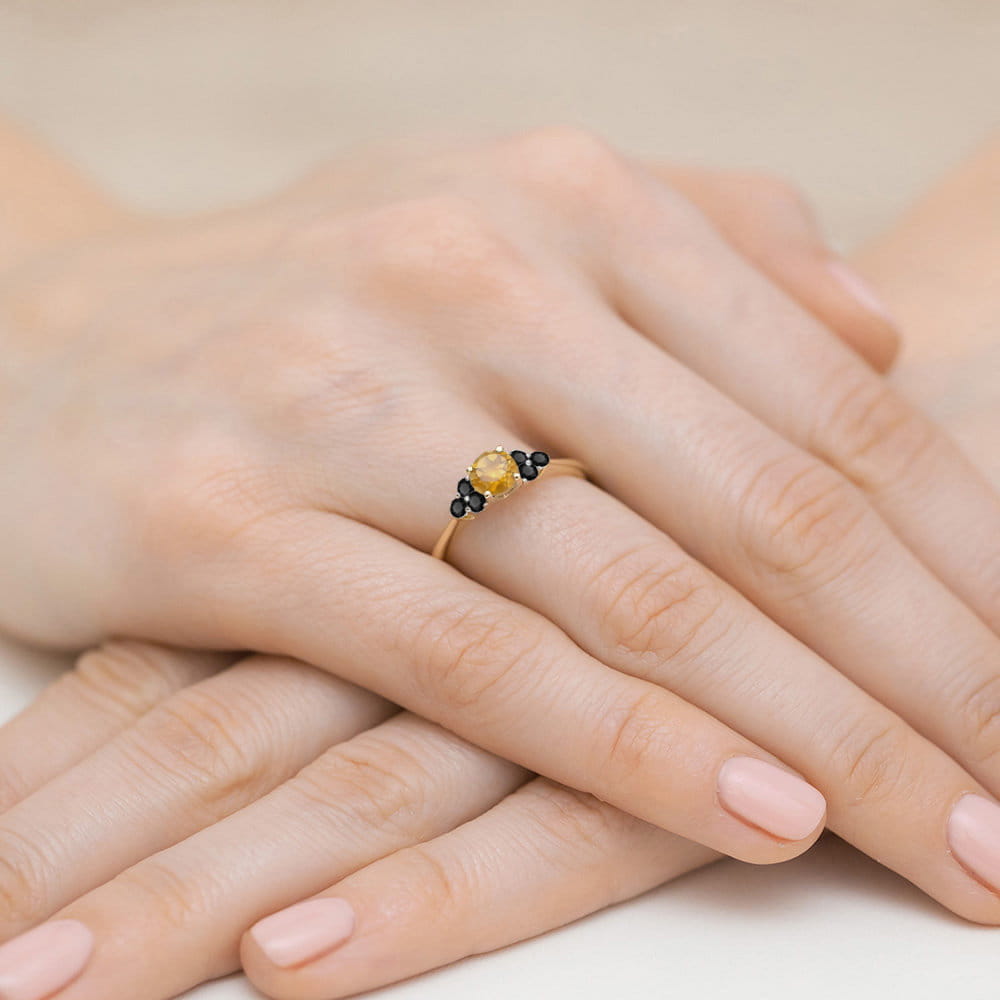 Pierścionek Cytryn 0,50ct żółte złoto 4 Pierścionek Cytryn 0,50ct żółte złoto - obrazek 4