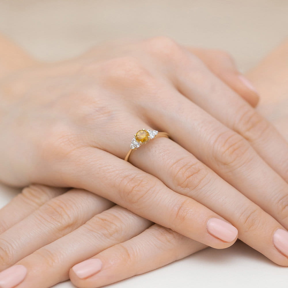 Pierścionek Cytryn 0,50ct żółte złoto 4 Pierścionek Cytryn 0,50ct żółte złoto - obrazek 4