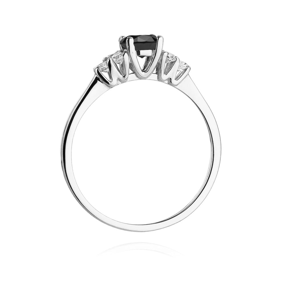 Pierścionek Czarny Diament 0,50ct białe złoto 3 Pierścionek Czarny Diament 0,50ct białe złoto - obrazek 3