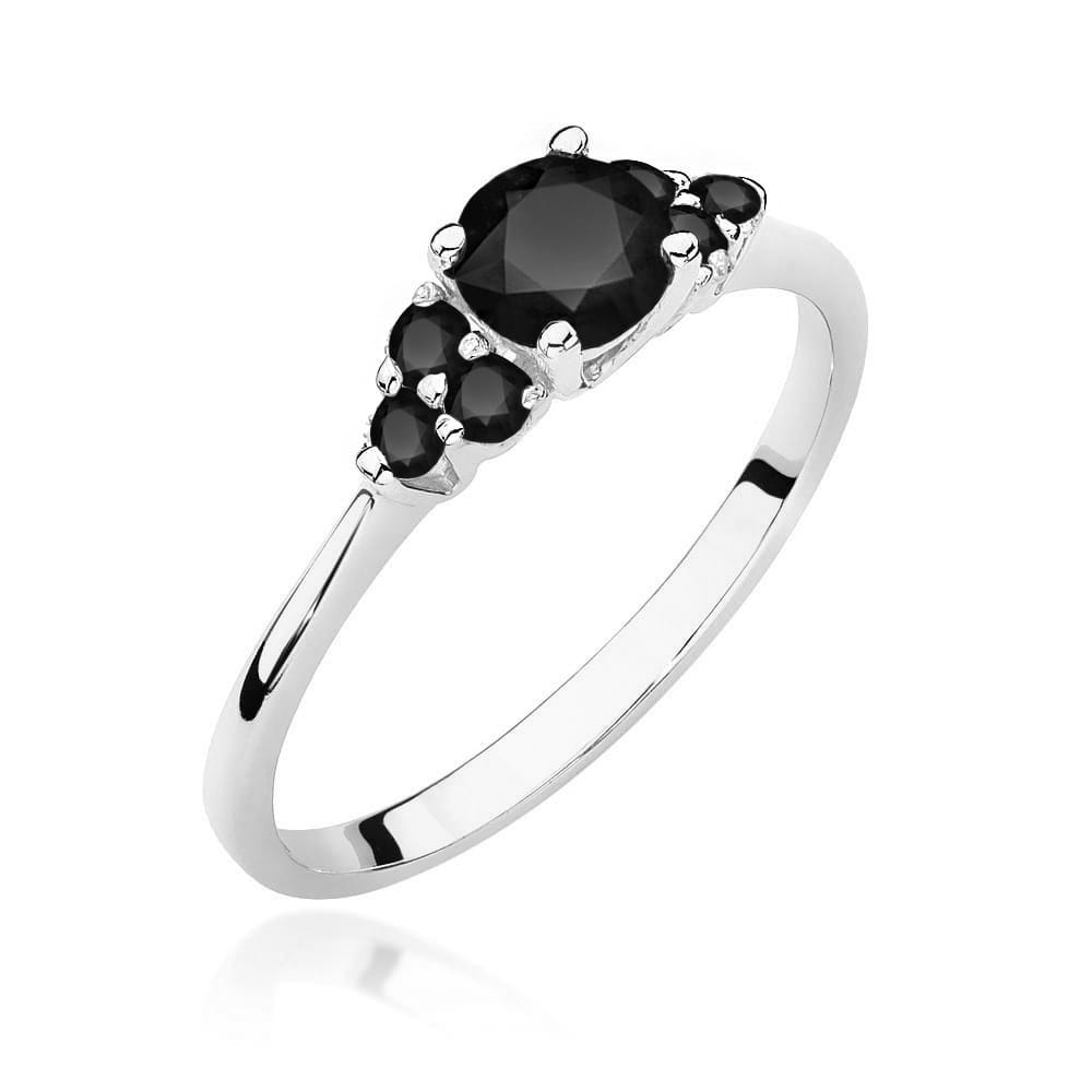 Pierścionek Czarny Diament 0,50ct białe złoto 1 Pierścionek W451 Czarny Diament 0