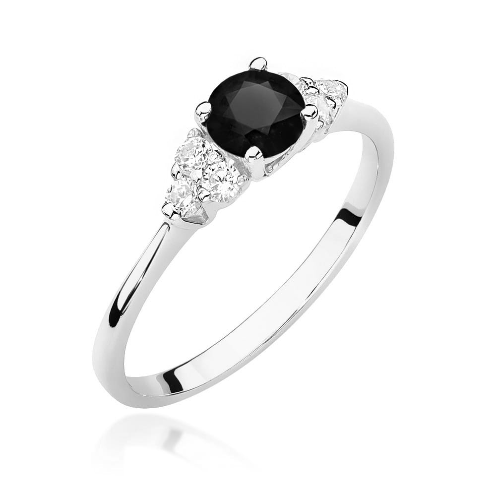 Pierścionek Czarny Diament 0,50ct białe złoto 1 Pierścionek W451 Czarny Diament 0