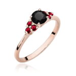 Pierścionek W451 Czarny Diament 0