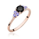 Pierścionek W451 Czarny Diament 0