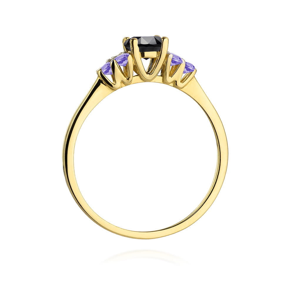 Pierścionek Czarny Diament 0,50ct żółte złoto 3 Pierścionek Czarny Diament 0,50ct żółte złoto - obrazek 3