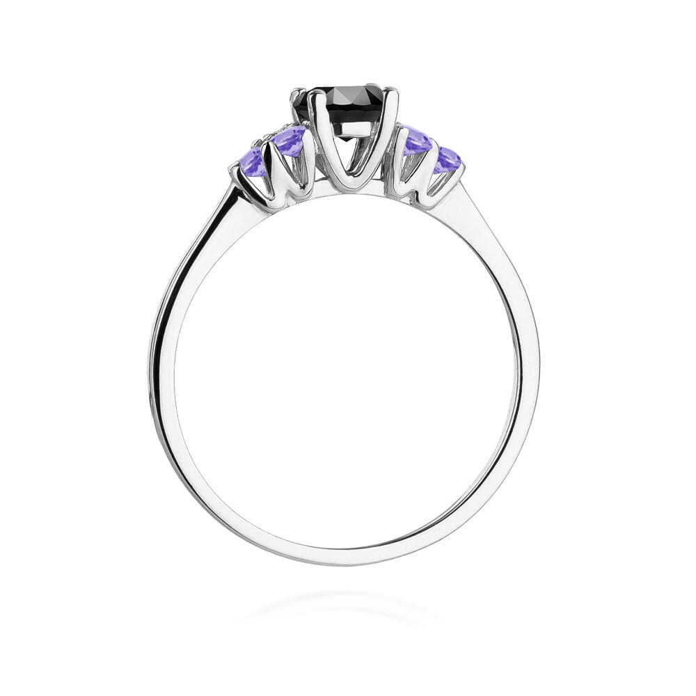Pierścionek Czarny diament 0,50ct białe złoto 3 Pierścionek Czarny diament 0,50ct białe złoto - obrazek 3