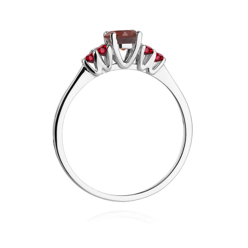 Pierścionek Granat 0,60ct białe zloto 3 Pierścionek Granat 0,60ct białe zloto - obrazek 3