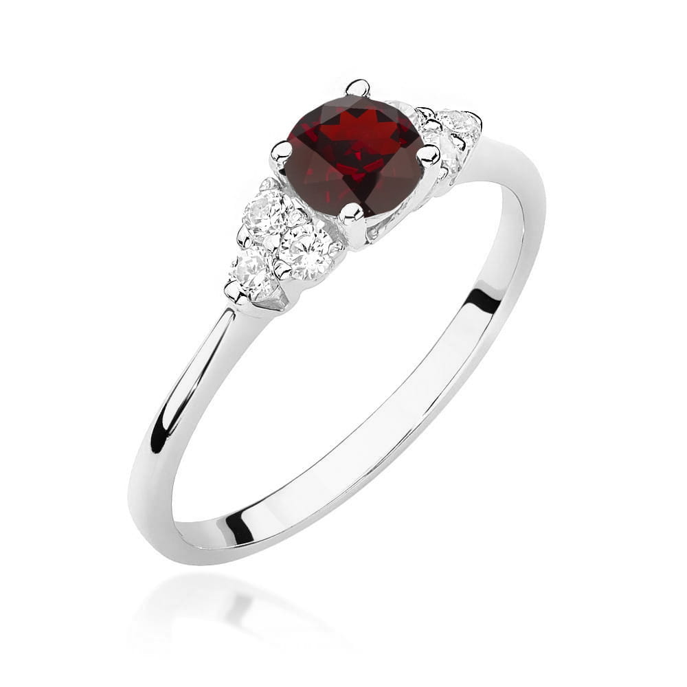 Pierścionek Granat 0,60ct białe złoto 1 Pierścionek W451 Granat 0