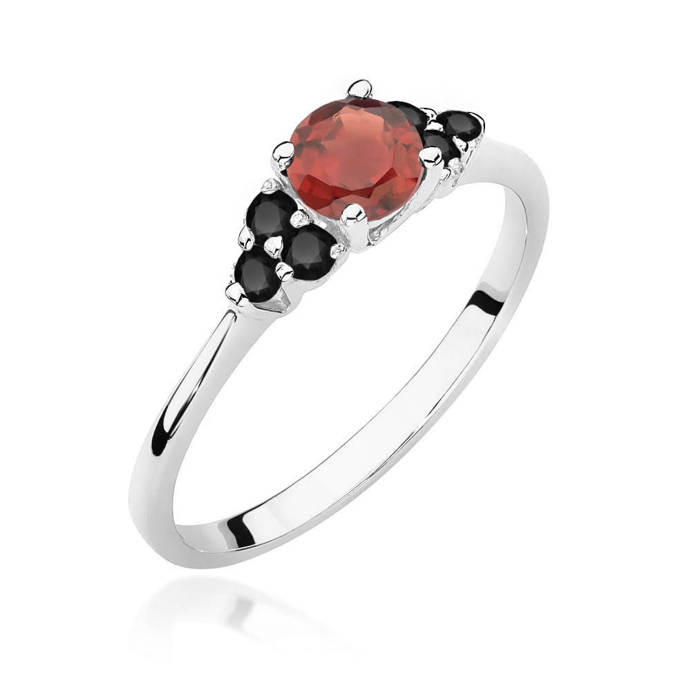 Pierścionek Granat 0,60ct białe złoto 1 Pierścionek W451 Granat 0
