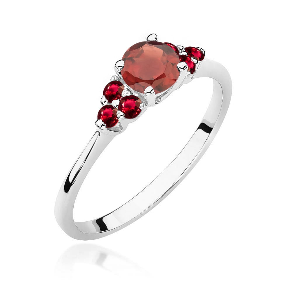 Pierścionek Granat 0,60ct białe zloto 1 Pierścionek W451 Granat 0