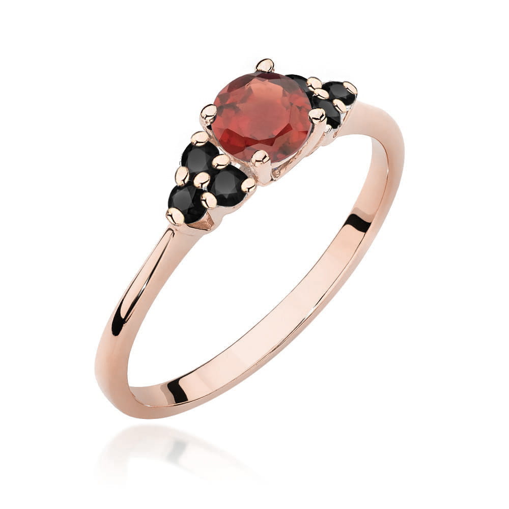 Pierścionek Granat 0,60ct różowe złoto 1 Pierścionek W451 Granat 0