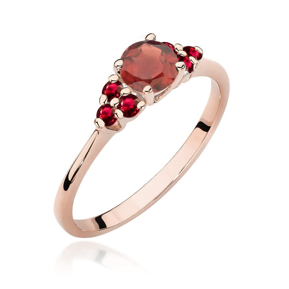 Pierścionek Granat 0,60ct różowe złoto 1 Pierścionek W451 Granat 0