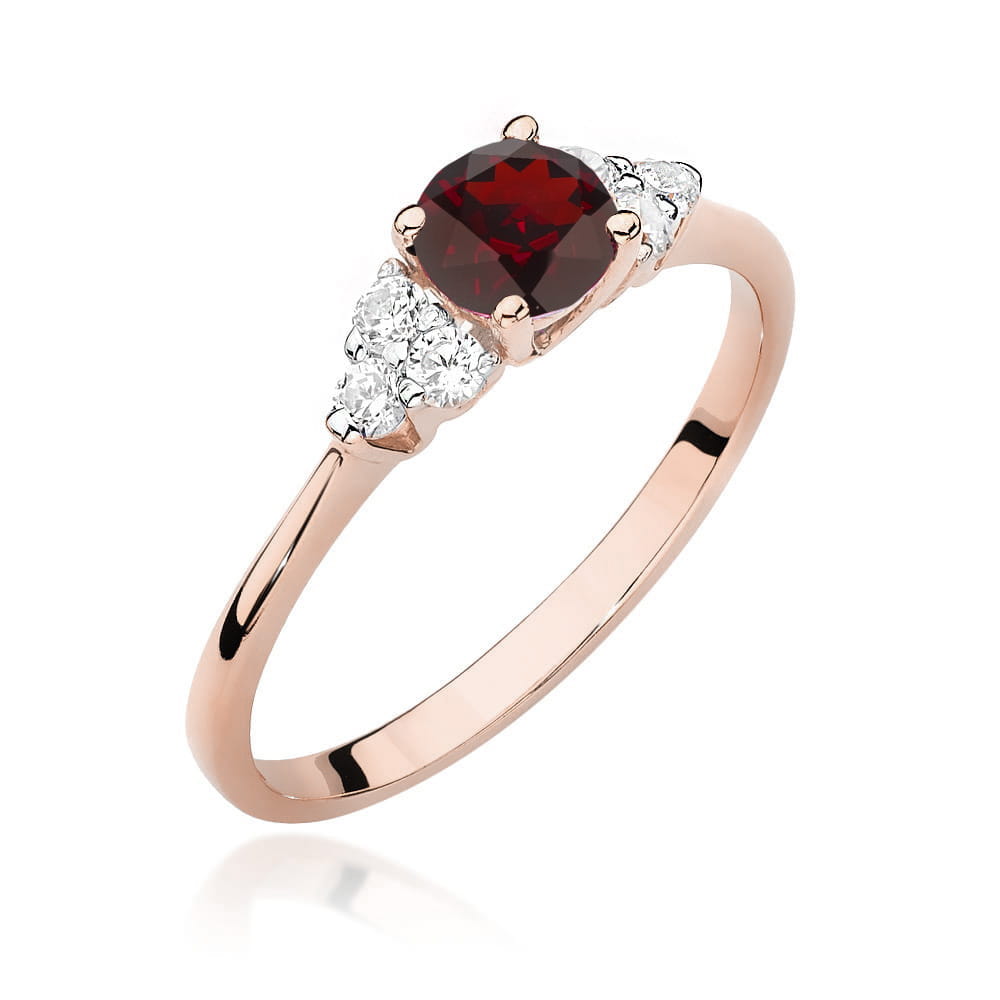 Pierścionek Granat 0,60ct różowe złoto 1 Pierścionek W451 Granat 0