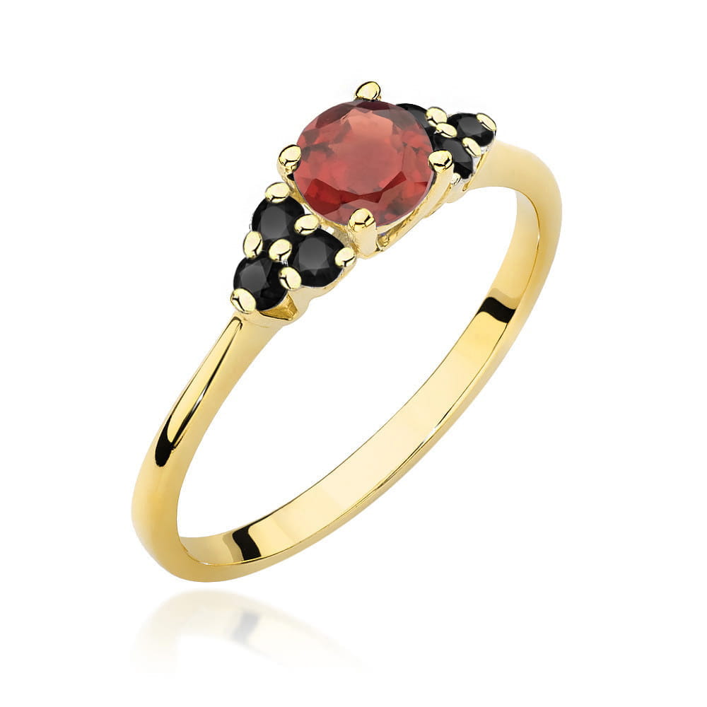 Pierścionek Granat 0,60ct żółte złoto 1 Pierścionek W451 Granat 0