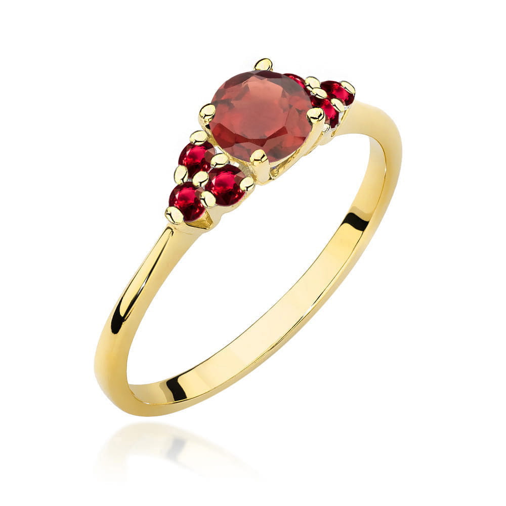 Pierścionek Granat 0,60ct żółte złoto 1 Pierścionek W451 Granat 0