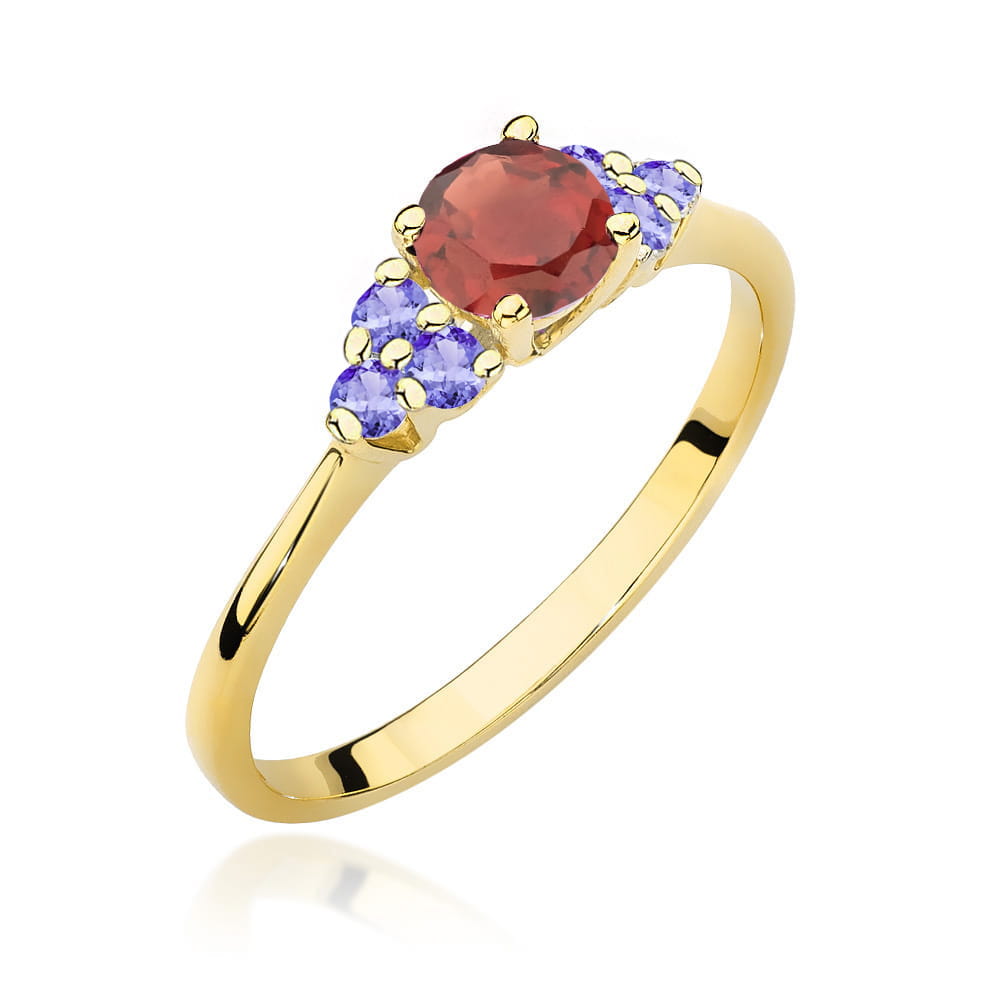 Pierścionek Granat 0,60ct żółte złoto 1 Pierścionek W451 Granat 0