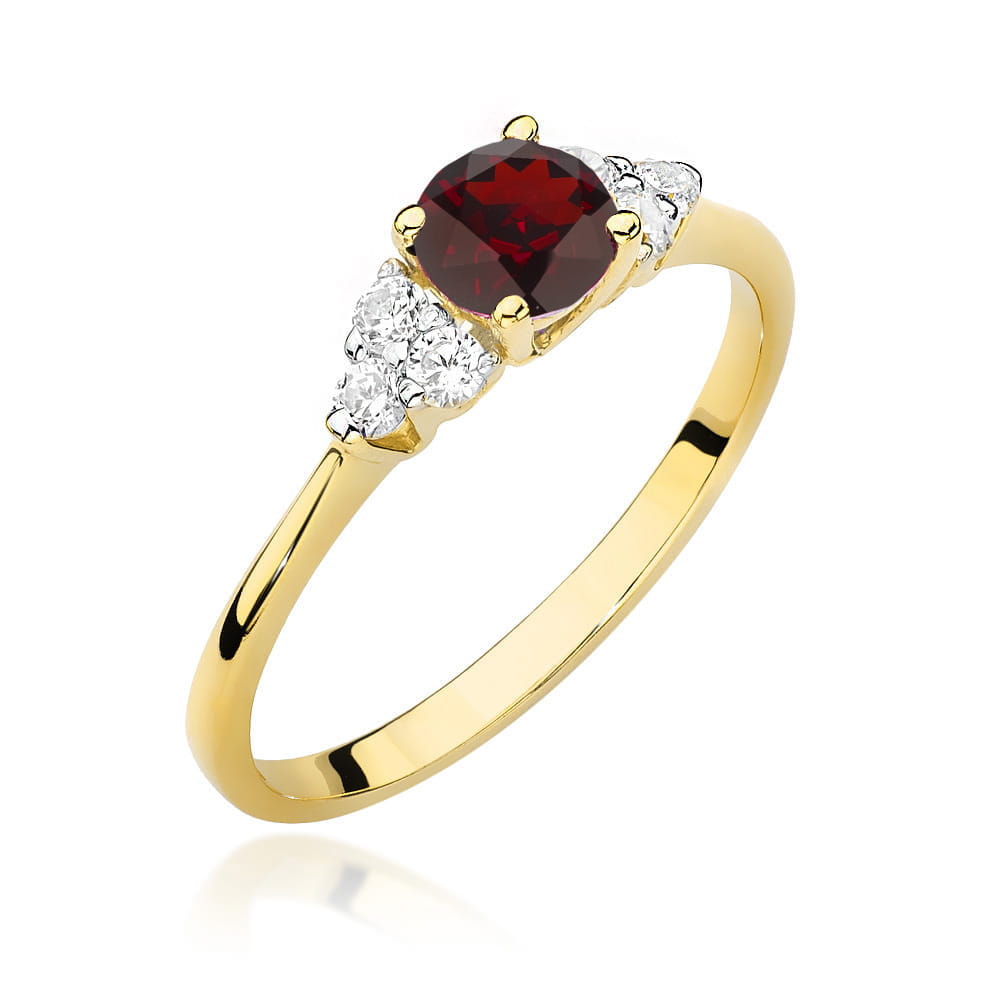 Pierścionek Granat 0,60ct żółte złoto 1 Pierścionek W451 Granat 0