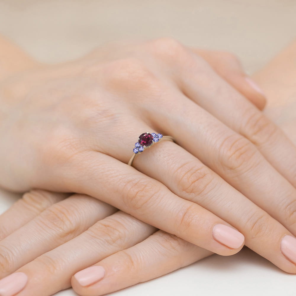 Pierścionek Rodolit 0,60ct białe złoto 4 Pierścionek Rodolit 0,60ct białe złoto - obrazek 4