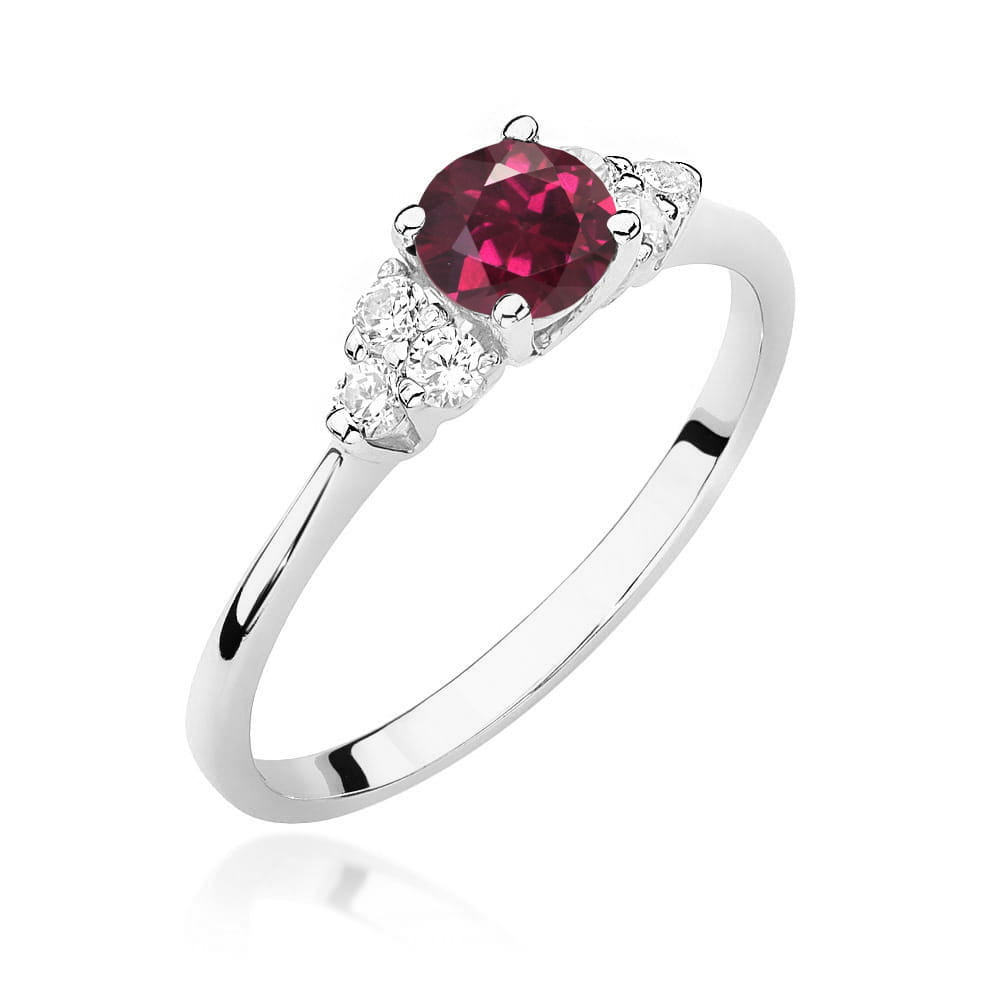 Pierścionek Rodolit 0,60ct białe złoto 1 Pierścionek W451 Rodolit 0