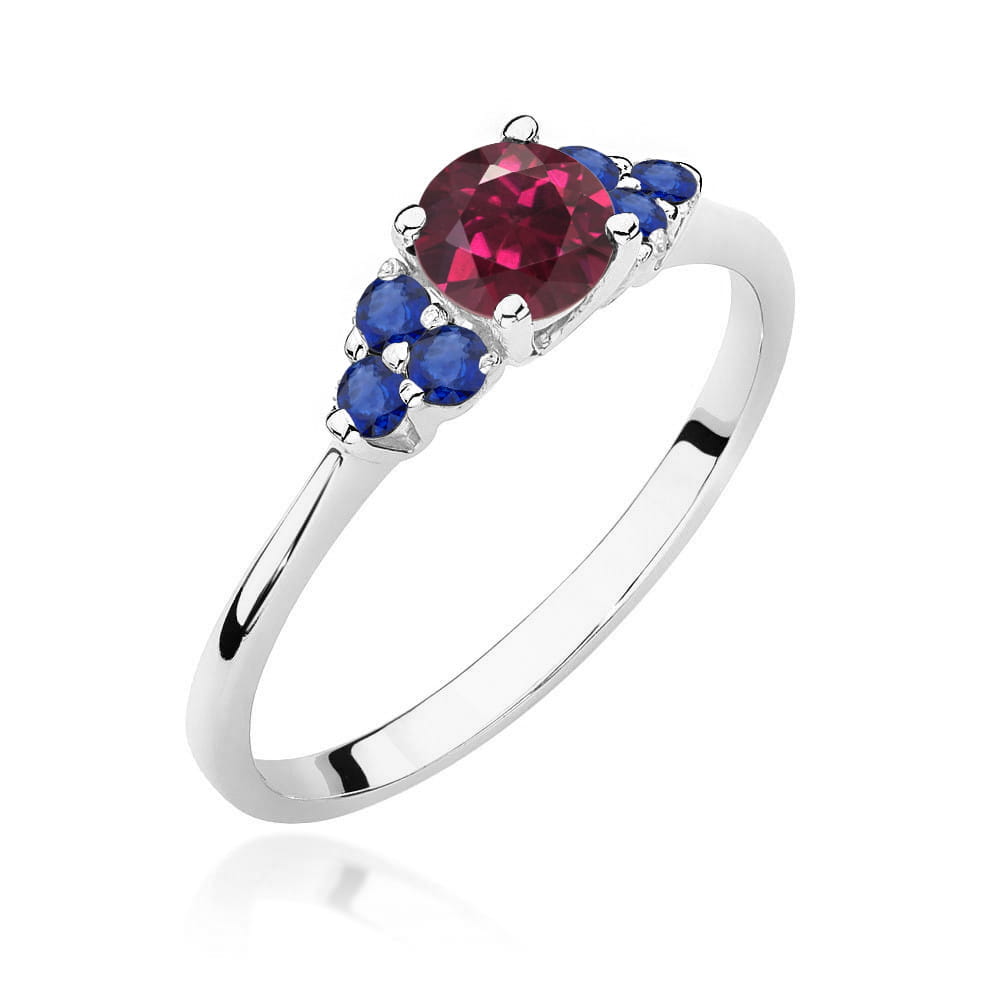 Pierścionek Rodolit 0,60ct białe złoto 1 Pierścionek W451 Rodolit 0