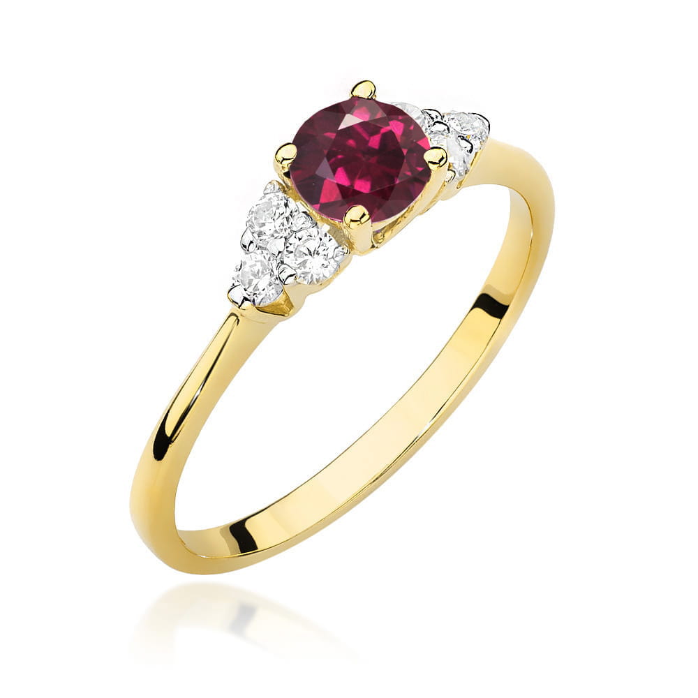 Pierścionek Rodolit 0,60ct żółte złoto 1 Pierścionek W451 Rodolit 0