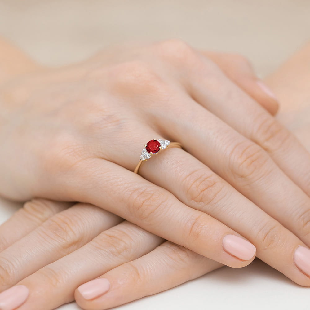 Pierścionek Rubin 0,60ct żółte złoto 4 Pierścionek Rubin 0,60ct żółte złoto - obrazek 4