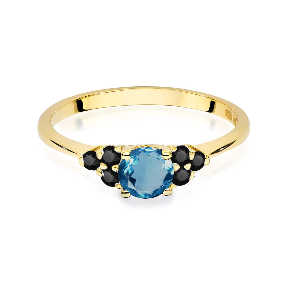 Pierścionek Topaz London Blue 0,50ct żółte złoto 2 50ct żółte złoto Jubiler Kraków BigDIAMOND