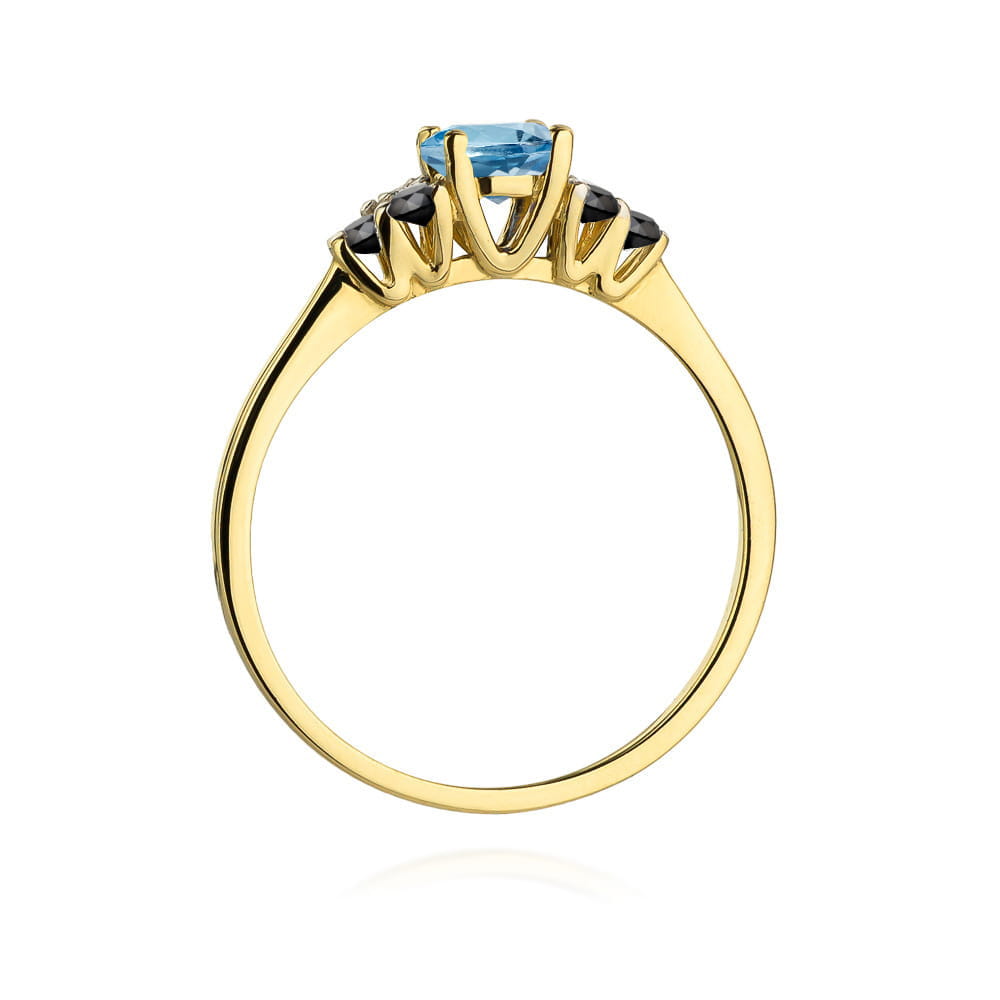 Pierścionek Topaz London Blue 0,50ct żółte złoto 3 Pierścionek Topaz London Blue 0,50ct żółte złoto - obrazek 3
