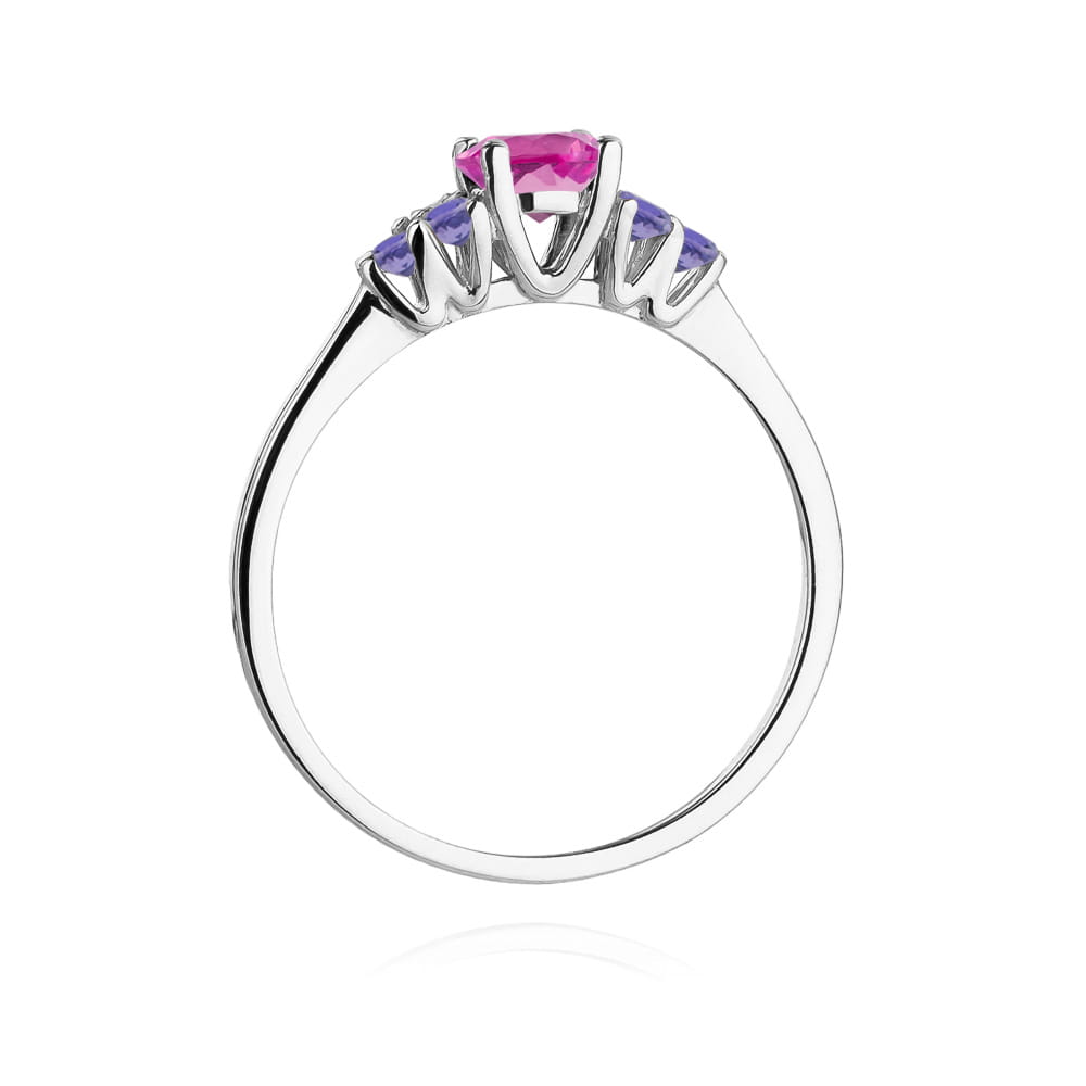 Pierścionek Topaz Różowy 0,60ct białe złoto 3 Pierścionek Topaz Różowy 0,60ct białe złoto - obrazek 3