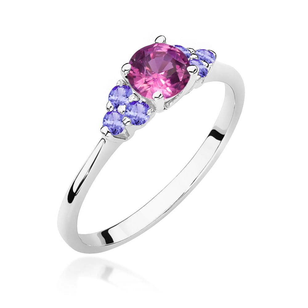 Pierścionek Topaz Różowy 0,60ct białe złoto 1 Pierścionek W451 Topaz Różowy 0
