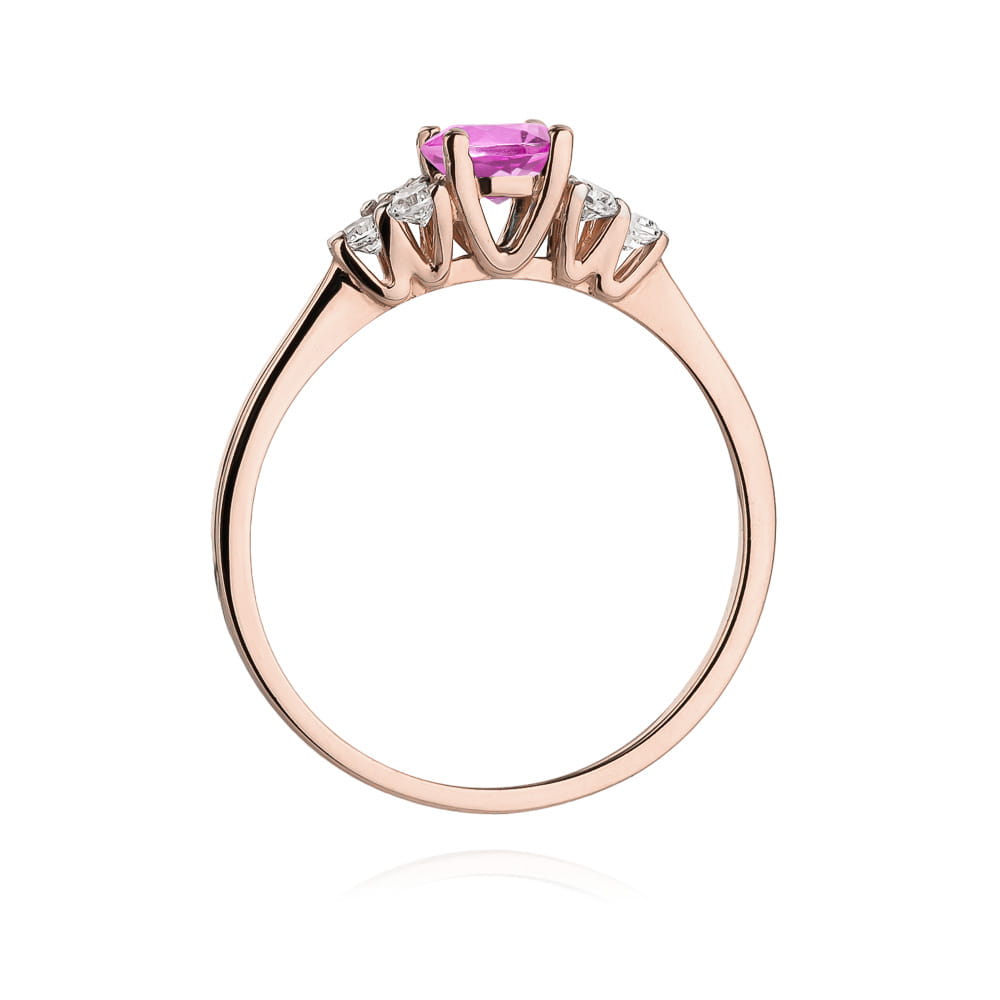 Pierścionek Topaz Różowy 0,60ct różowe złoto 3 Pierścionek Topaz Różowy 0,60ct różowe złoto - obrazek 3