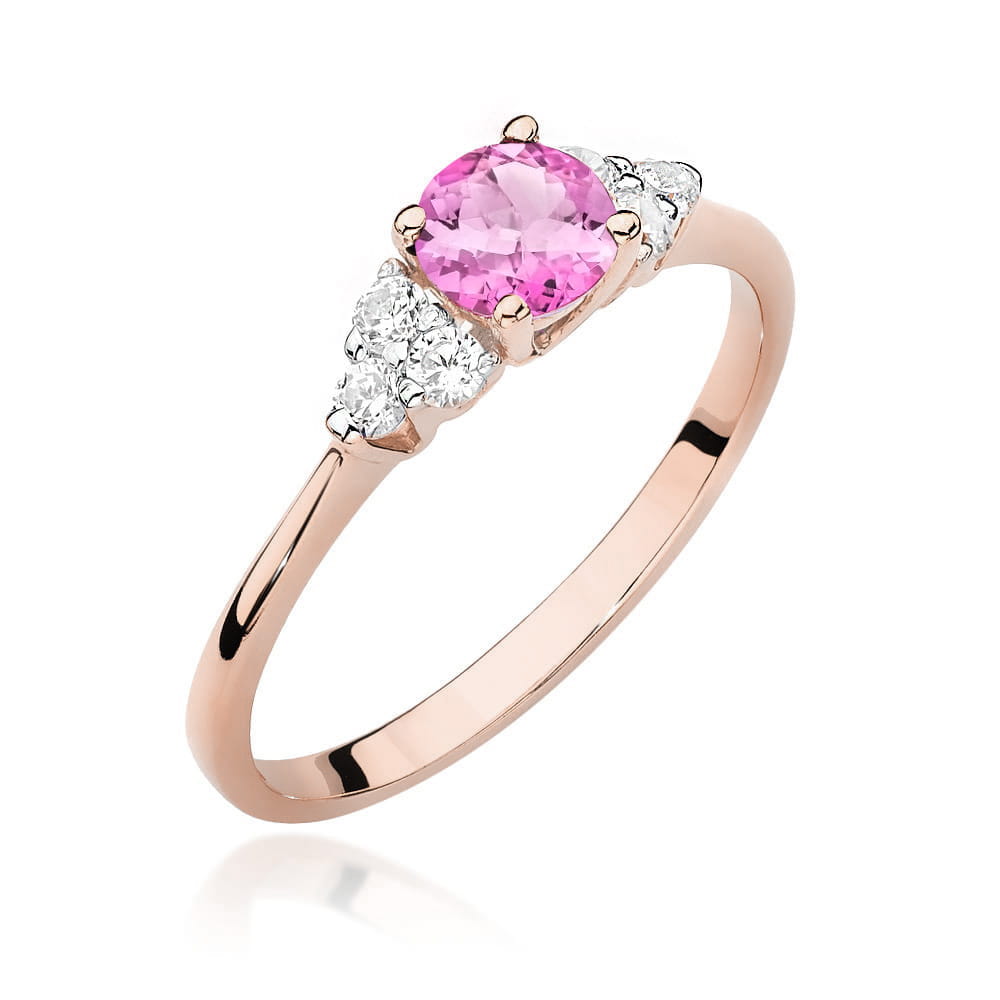 Pierścionek Topaz Różowy 0,60ct różowe złoto 1 Pierścionek W451 Topaz Różowy 0