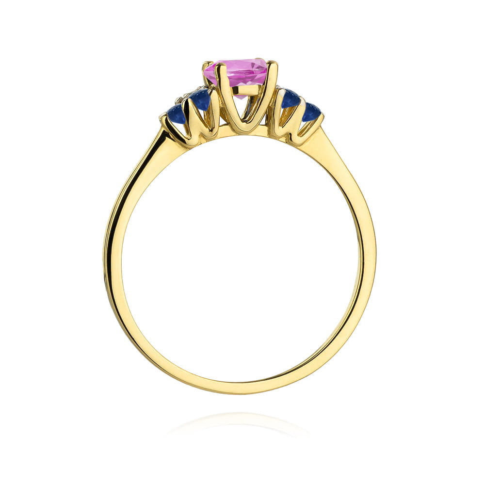 Pierścionek Topaz Różowy 0,60ct żółte złoto 3 Pierścionek Topaz Różowy 0,60ct żółte złoto - obrazek 3