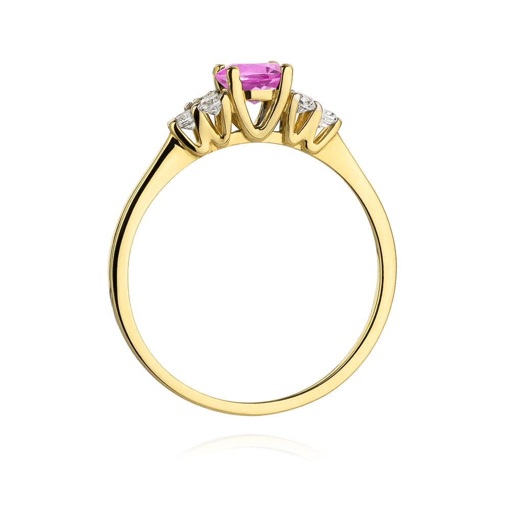 Pierścionek Topaz Różowy 0,60ct żółte złoto 3 Pierścionek Topaz Różowy 0,60ct żółte złoto - obrazek 3